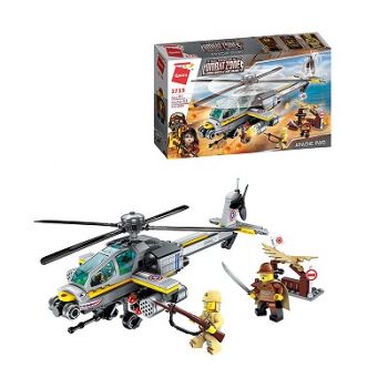 Конструктор 1719 Qman Военный вертолет 280 дет