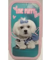 Пенал двухсекционный большой 190/105 ткань торец Love puppy
