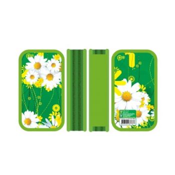 Пенал двухсекционный большой 190/105 ткань торец Яркие ромашки