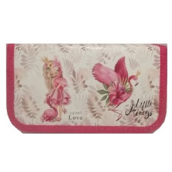 Пенал двухсекционный большой 190/105 Принцесса и фламинго