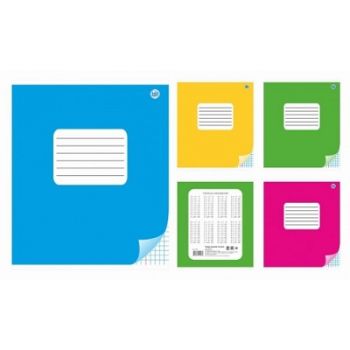 Тетрадь школьная, ф.170х205, клетка, 12л.,обложка картон Однотонная