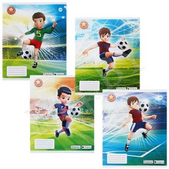 Тетрадь школьная, ф.170х205, клетка, 12л.,4+0,обложка картон , серия Футбол  (Живая тетрадь)