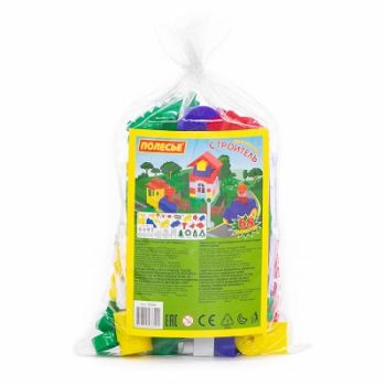 Конструктор "Строитель" (68 элементов) (в пакете); 36094