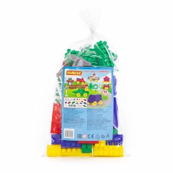 Конструктор "Строитель" (92 элемента) (в пакете); 52520