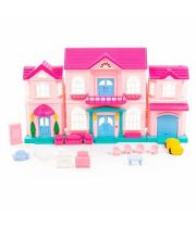 Кукольный домик "София" с набором мебели и автомобилем (14 элементов) (в пакете), 78018