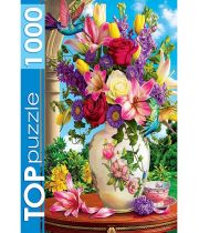 TOPpuzzle. ПАЗЛЫ 1000 элементов. Летний букет и колибри. ХТП1000-2172
