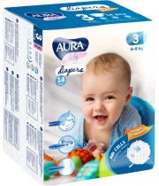 Подгузники AURA Baby 3M 4-9 кг (14 шт) 