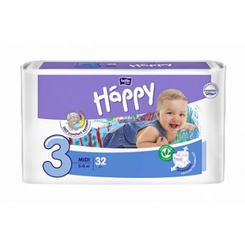 Подгузники Bella Baby Happy 3 Midi (5-9кг) 32шт